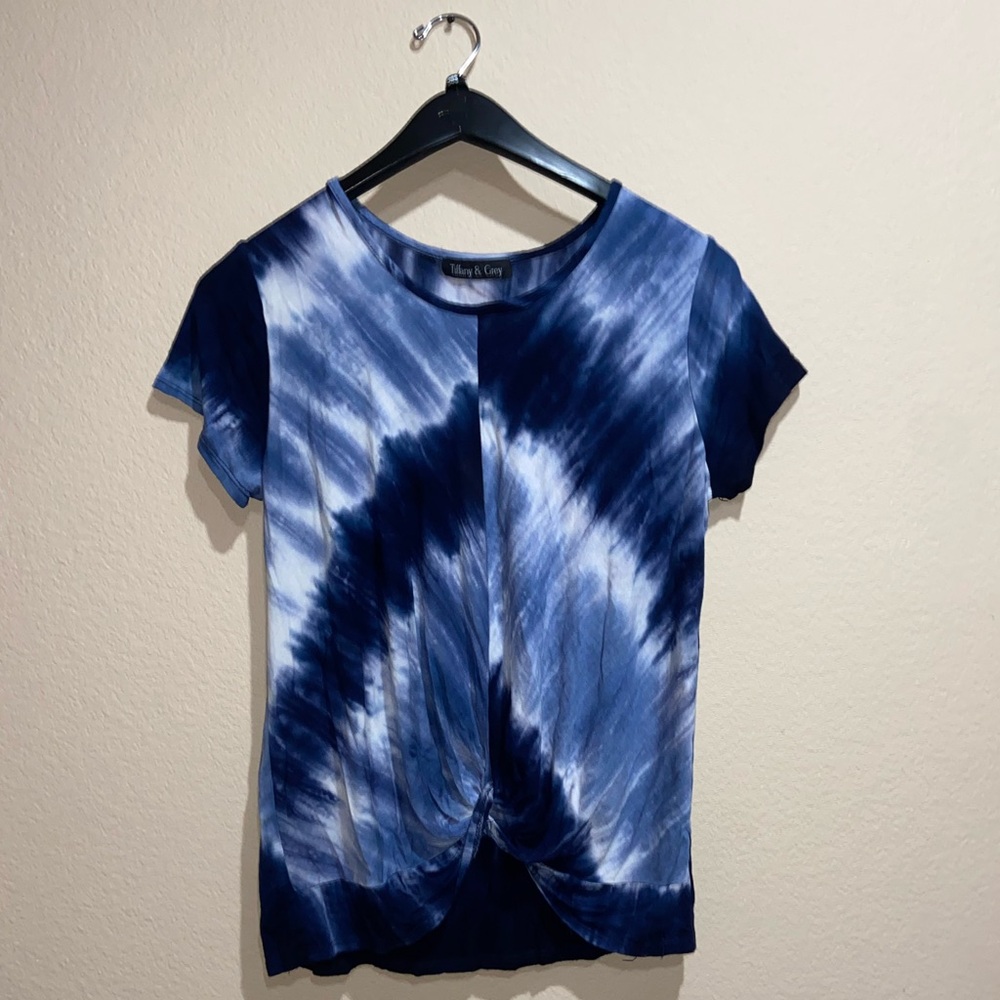 Super cute tie dye Tiffany short sleeve y2k blouse goin out top indie vibe shirt